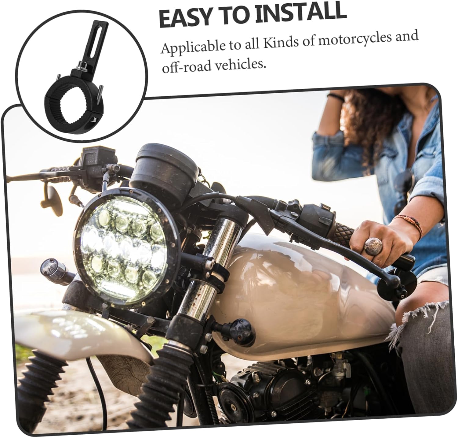 Motorcycle Headlight Bracket Sturdy Lamp Holder for Easy Installation Fit for Forks Inner Diameter for Custom Motorbike Accessories