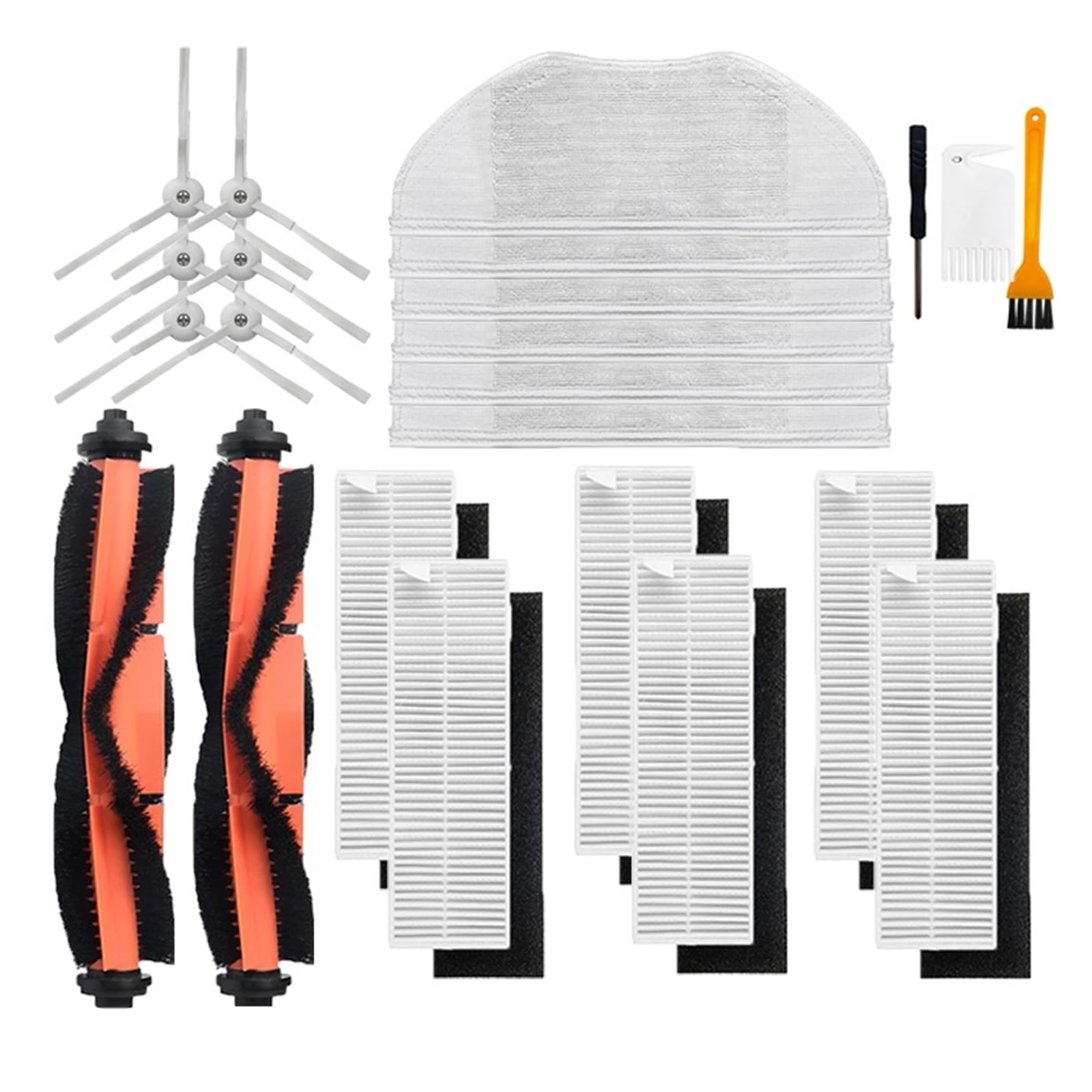 PORRSYDCD Side/Main Brush Cover Hepa Filter Mop Cloth Parts，Compatible With Mijia G1 MJSTG1 Mi Robot Vacuum Mop Essential Vacuum Cleaner(Set4)