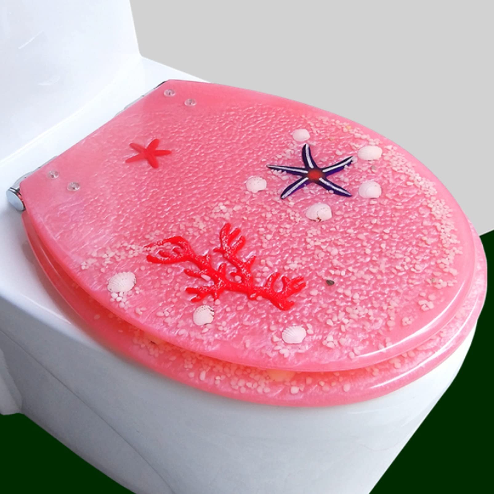 Ldhsjh 11 Round Toilet Seat, Quick Attach Hardware, Strong Load Capacity, Adjustable, Lightweight, Durable, Portable, User-Friendly, Compact, Soft, Close, Resin, Lid