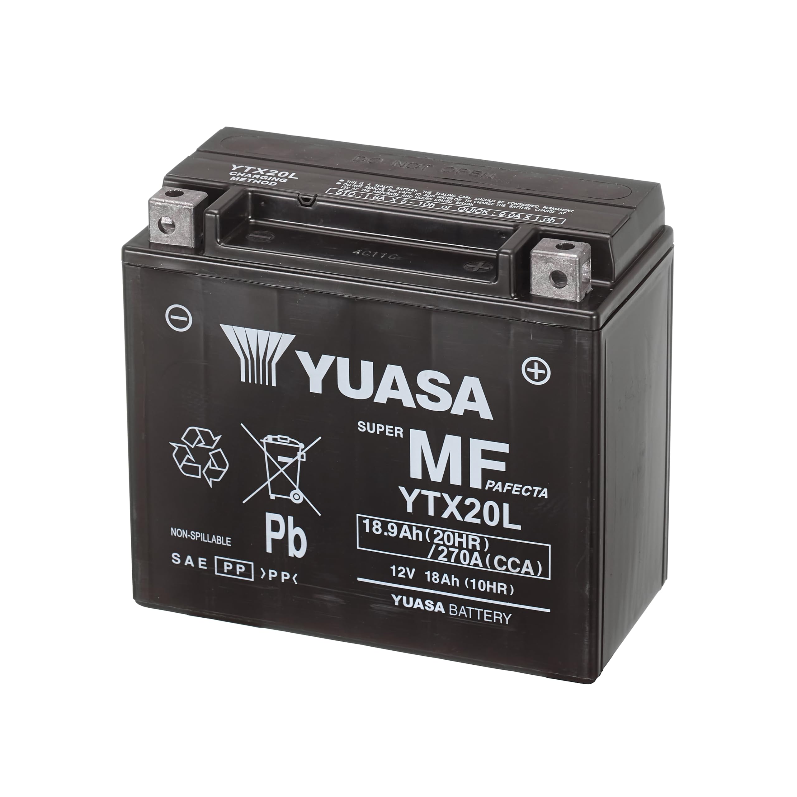Yuasa YTX20L 12V 270 CCA Wartungsfreie AGM VRLA-Motorradbatterie