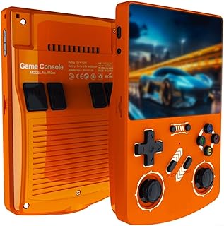 Für R40Xx Handheld-Spielekonsole, 128 GB, Retro, für Arcade-Gaming-Gerät mit Multiplayer-Unterstützung, für Linux-System, tragbares Design für Reisen und Heimunterhaltung (orange)