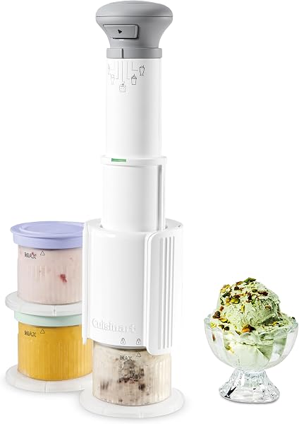 Cuisinart 5-in-1 ice cream maker with three half-pint mixing cups