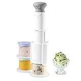 FastFreeze 5-in-1 Ice Cream, Sorbet, Milkshakes, Slushies and Mix-In Frozen Dessert Maker, Compact Machine, Easy to Use, Includes 3 Mixing Cups with Lids, ICE-FD10