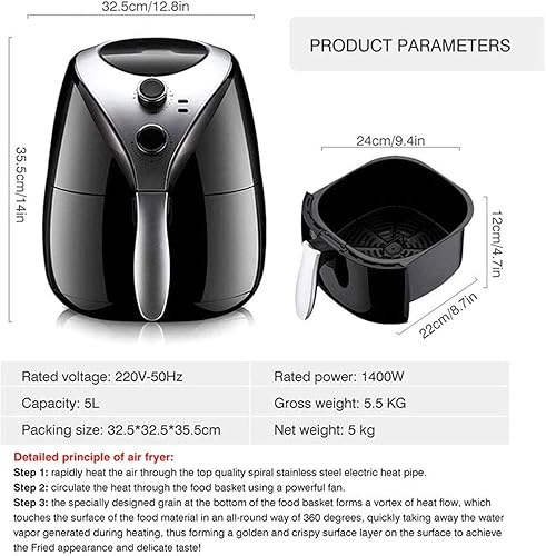 Miniatura 2 de Air Fryer That Cooks Crisps and Dehydrates with 5L Capacity and a High Gloss Finish