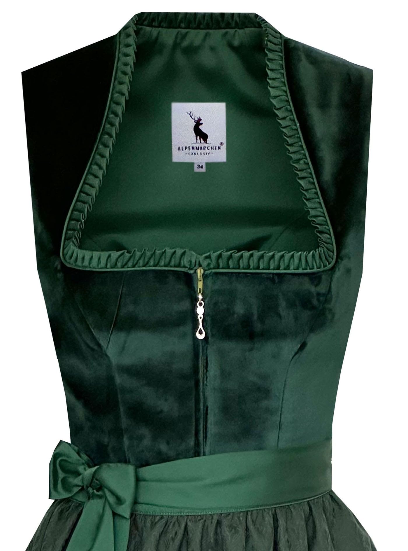 Alpenmärchen Midi Dirndl Sybille aus Exklusiver Kollektion inkl. Schürze Gr.32-54 - ALM1035