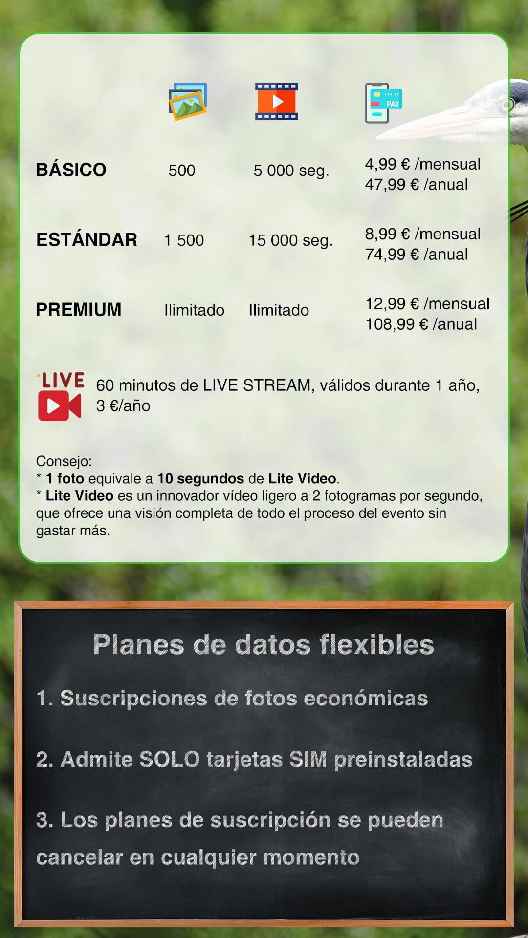 GardePro X50 Pro MAX Câmaras de Caça 4G LTE con Transmisión en Vivo, Recargable 8000mAh, Tarjeta SD Incorporada, 48MP 1296P, Camara Fototrampeo X50PLMB con Alcance de Visión Nocturna