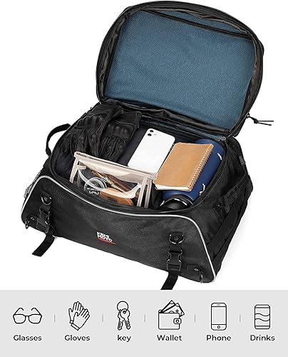Miniatura 2 de KEMIMOTO Equipaje de viaje para motocicleta, Tour-Pack Bolsa de maletero suave plegable con correas de barra para Road King Street Glide Road Glide