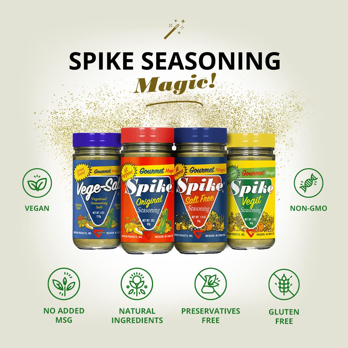 Spike Gourmet Natural Seasoning, Vege-Sal, 4 Ounce (Pack of 6)