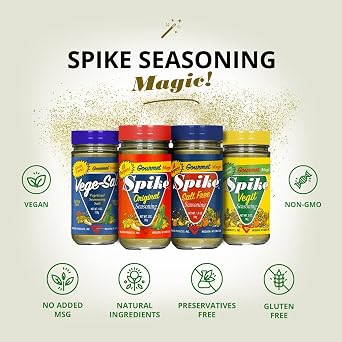Spike All-Purpose Seasoning, Salt-Free, Herb, Veggie & Spice Blend 3-Pack MSG-Free Seasonings & Spices, 1.9 Oz Ea