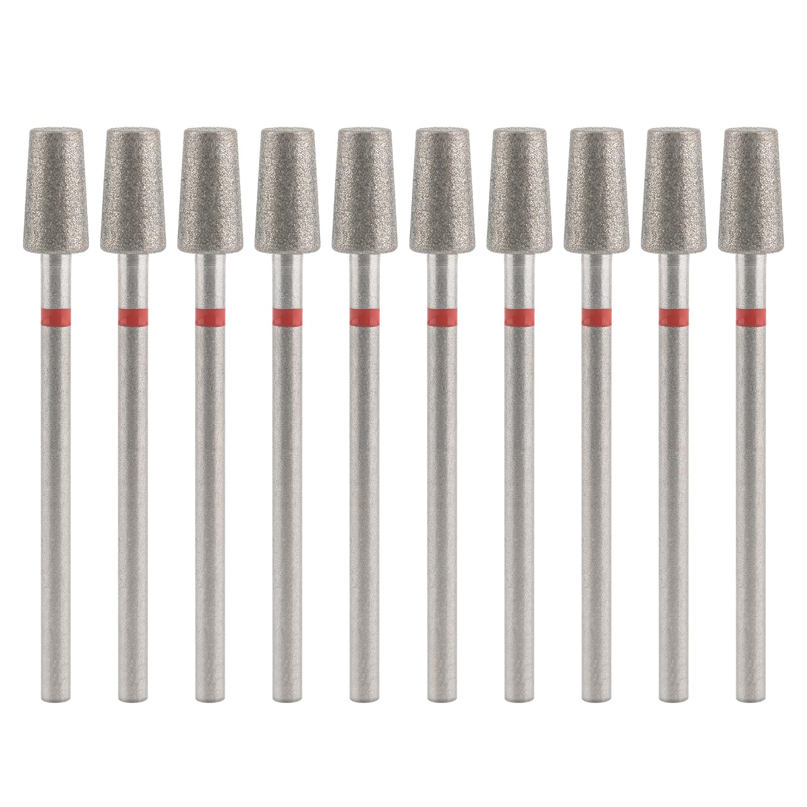 10 brocas de uñas de barril cónico para cutículas de 3/32 pulgadas, lima de uñas eléctrica profesional, brocas de diamante de seguridad para eliminar cutículas de piel muerta y uñas acrílicas