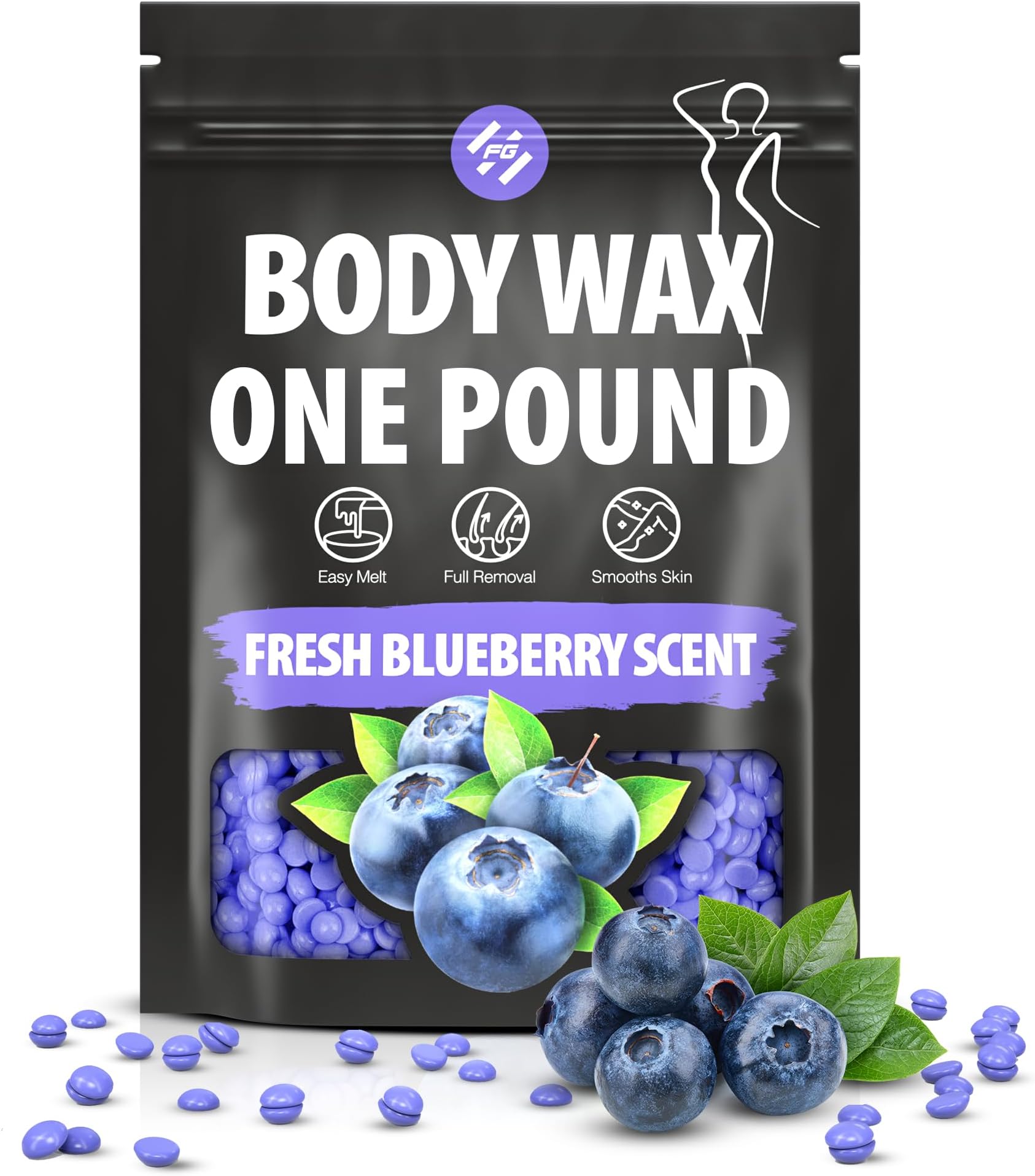 Clean + Easy Acai Berry Hard Wax, NonStrip Hair Removal