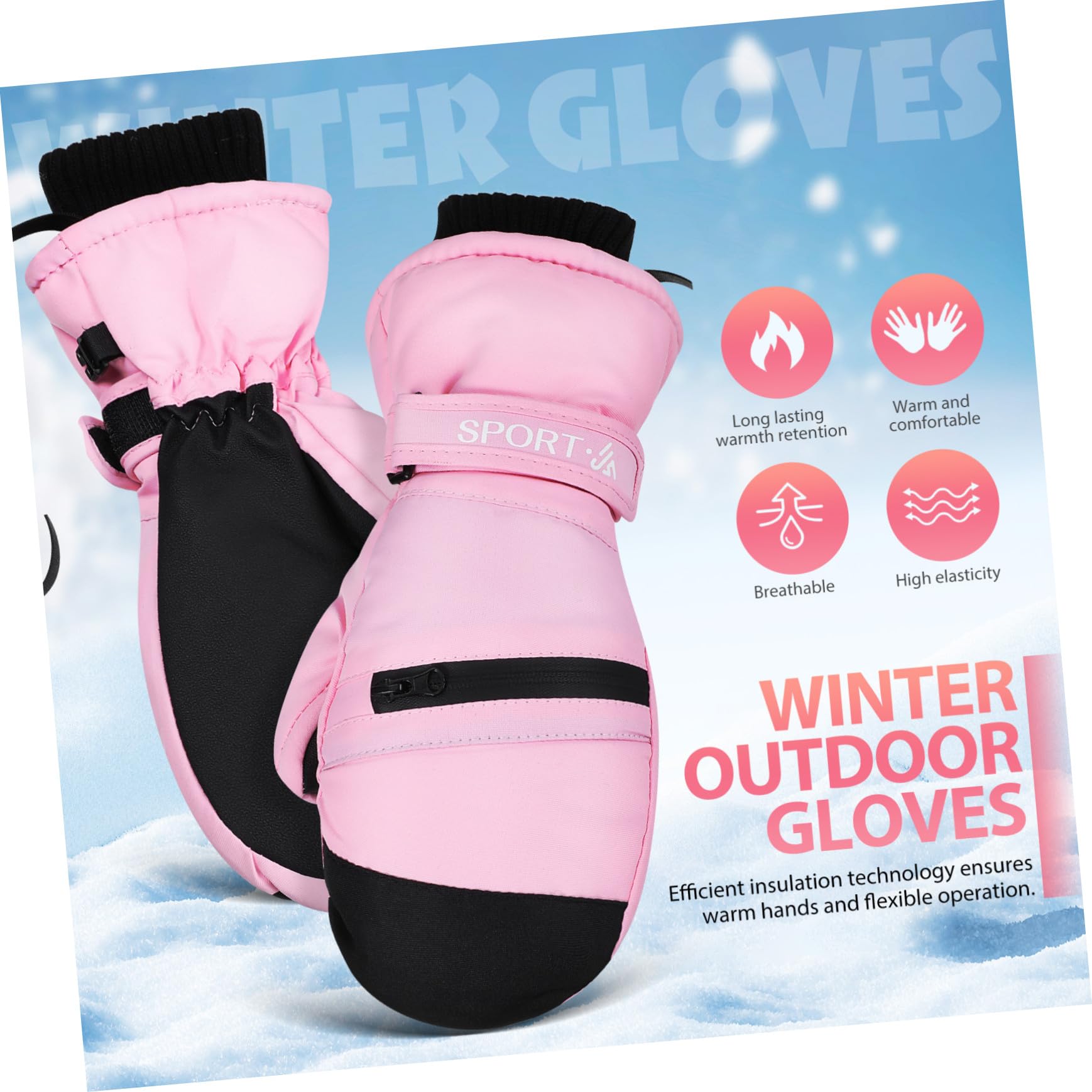 Toyvian Thermiques Imperméables Hiver pour Ski et Snowboard Tactiles Coupe-vent pour Hommes et Femmes Xl Protection Humidité pour Activités Extérieures Conditions Froides