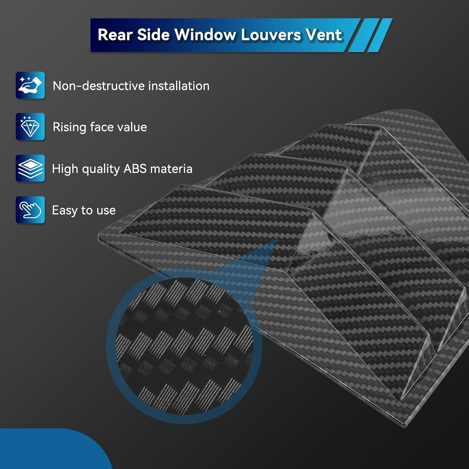 AUTOXBERT Window Louvers for 9th Gen Honda Civic Sedan 2012 2013 2014 2015 Side Window Louvers Air Vent Scoop Shades Cover Blinds Trim Car Accessories