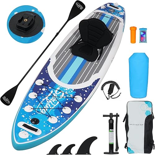 Miniatura 2 de YUSING - Tabla de remo inflable de 11 pies con asiento de kayak, tabla de remo antideslizante con accesorios de kayak y SUP de primera calidad y
