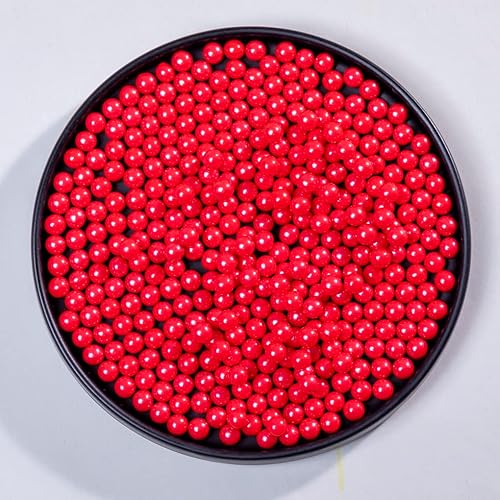 Miniatura 4 de Red Sprinkles - Perlas comestibles para pasteles, 4.6 onzas, 4.6 onzas, perlas de caramelo comestibles para decoración de pasteles (0.276 in-rojo)