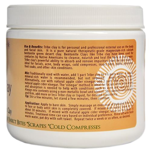 Miniatura 6 de Indian Healing Clay | 100% Natural Desert Sourced Calcium Bentonite | Deep Pore Facial Cleanser, Detoxify | Purify Skin | By TRIBE 16oz