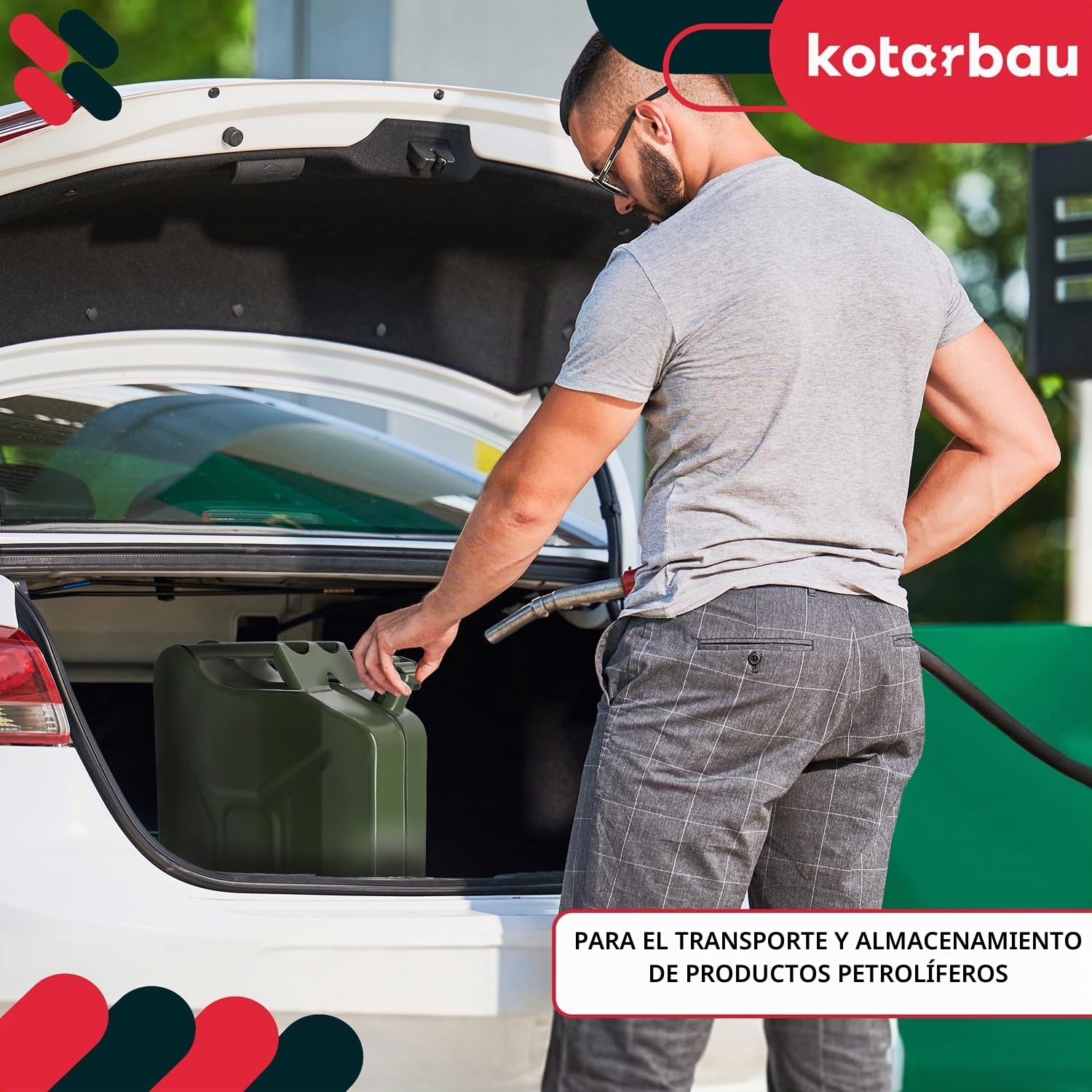 KOTARBAU® Bidón de Metal de Gasolina de 20 litros para combustibles, Gasolina y Almacenamiento de líquidos