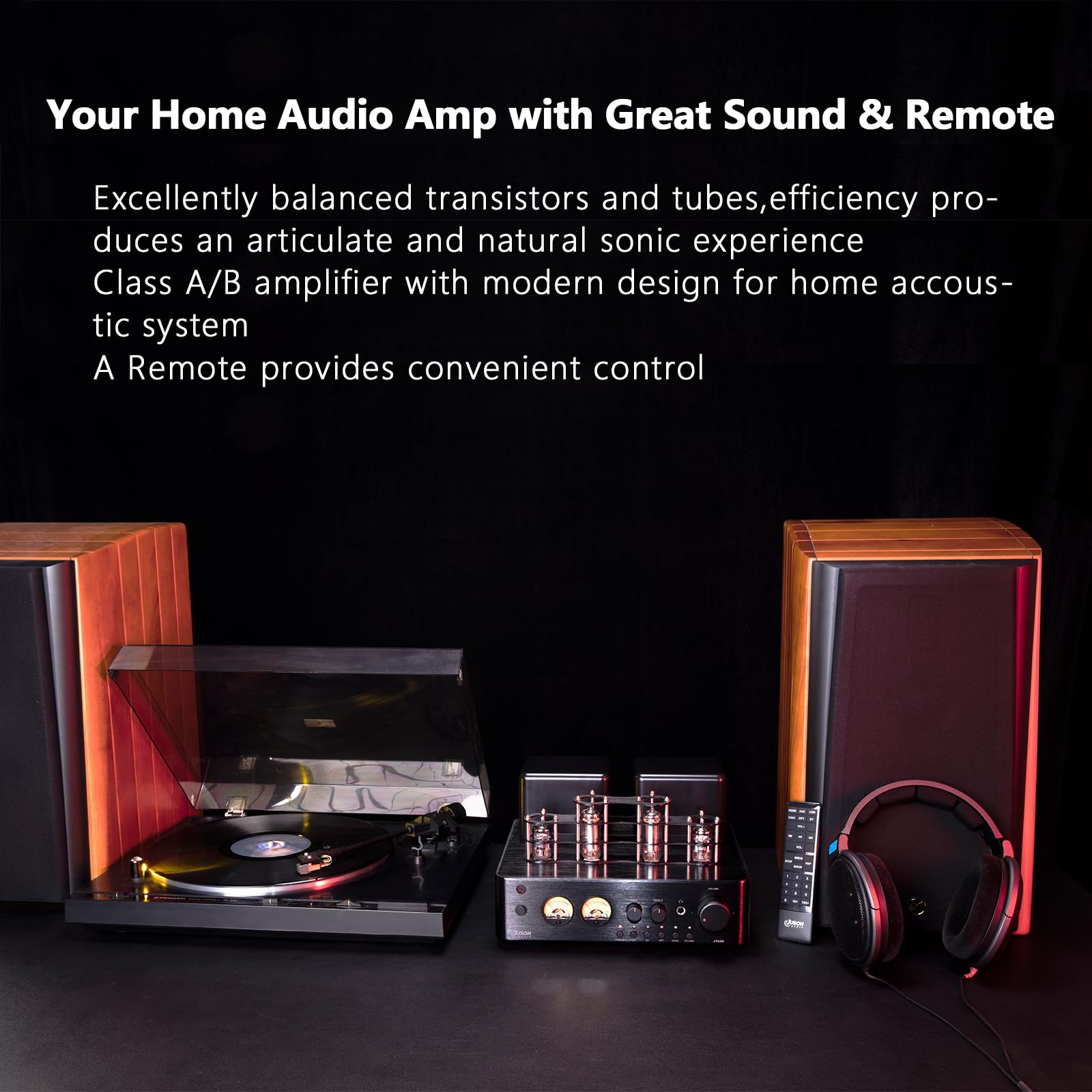 Juson Audio JTA 50エントリーレベルHiFiチューブアンプ2.1 CH真空バルブアンプ、BT 5.0、AUX、Phono、Optical、USB入力、サブウーファイ Amazon.co.jp: Juson Audio JTA 50エントリーレベルHiFiチューブアンプ