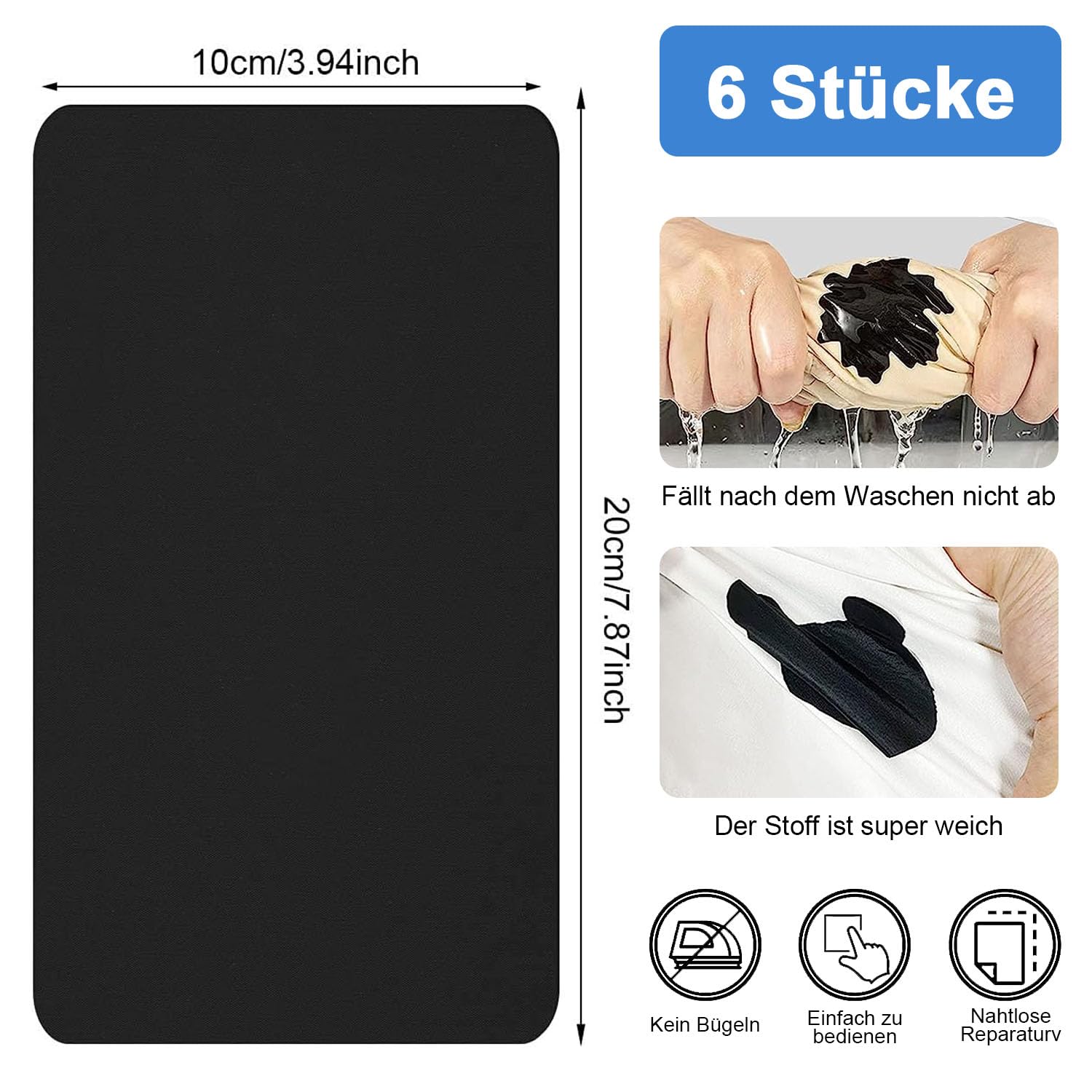 Kaqisen Reparatiepatch voor donsjack, 8 stuks nylon patches, zelfklevend, hoge viscositeit, waterdicht, kan worden gebruikt voor de reparatie van tenten, donsjassen en regenjassen