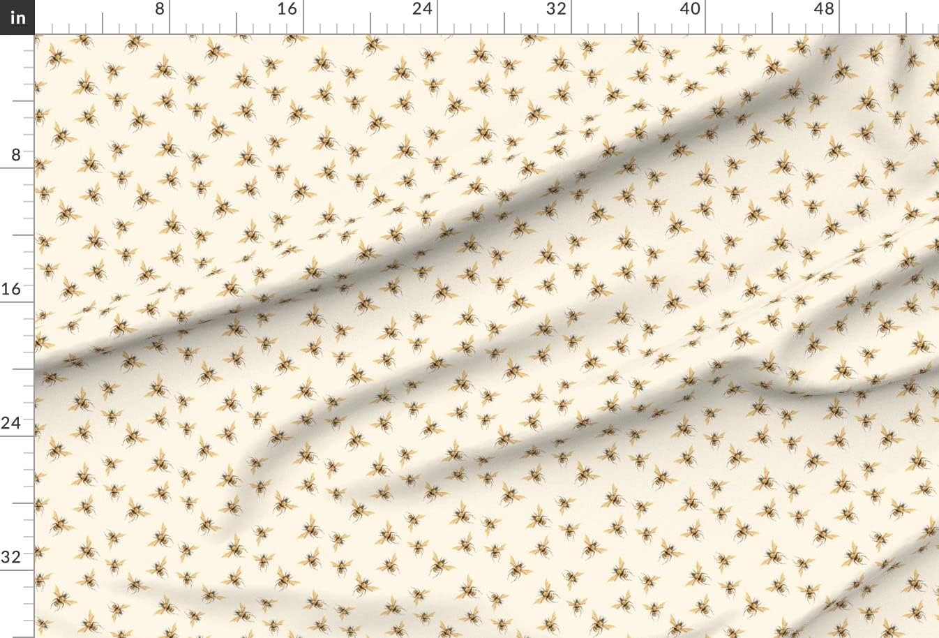 Spoonflower Fabric - Bee Golden Cream Honeybee Honey Summer Printed on Minky Fabric by The Yard - Sewing Baby Blankets Quilt Backing Plush