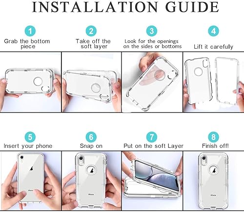 Vista 10 de ORIbox Funda compatible con iPhone XR, resistente a los golpes, anticaídas, transparente (paquete de 3)