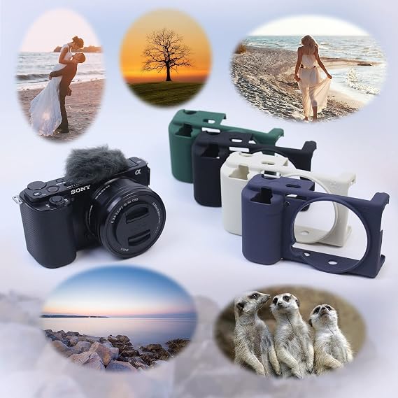Easy Hood ZV-E10 Camera Case, Soft Silicone Rubber Protective Cover Skin for Sony ZV-E10 ZVE10 Digital Camera, Slim Fit Body Skin DSLR Camera Sleeve Protection (Black)