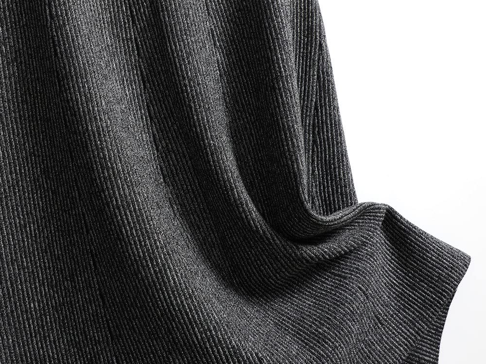 Röcke Damen,Damen-Midirock, Grau, Elastisch, Mit Hoher Taille, Geschnürt, Gestrickter Plissee-Rock, Einfache A-Linie, Swing, Gerüscht, Lässig, Herbst, Winter, Lange Röcke Für Mädchen, Damen