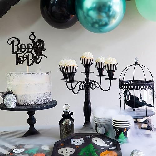 Miniatura 6 de 1 pieza de decoración de pastel de Halloween Boo to Be Anillo con purpurina fantasma Halloween Cake Pick para Halloween, tema de fantasma,