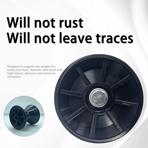 Miniatura 3 de Ensamblaje de rodillo de remolque de arco de barco de 3 pulgadas con campanas de extremo con eje de 12 pulgada, se adapta a soporte de 3 pulgadas