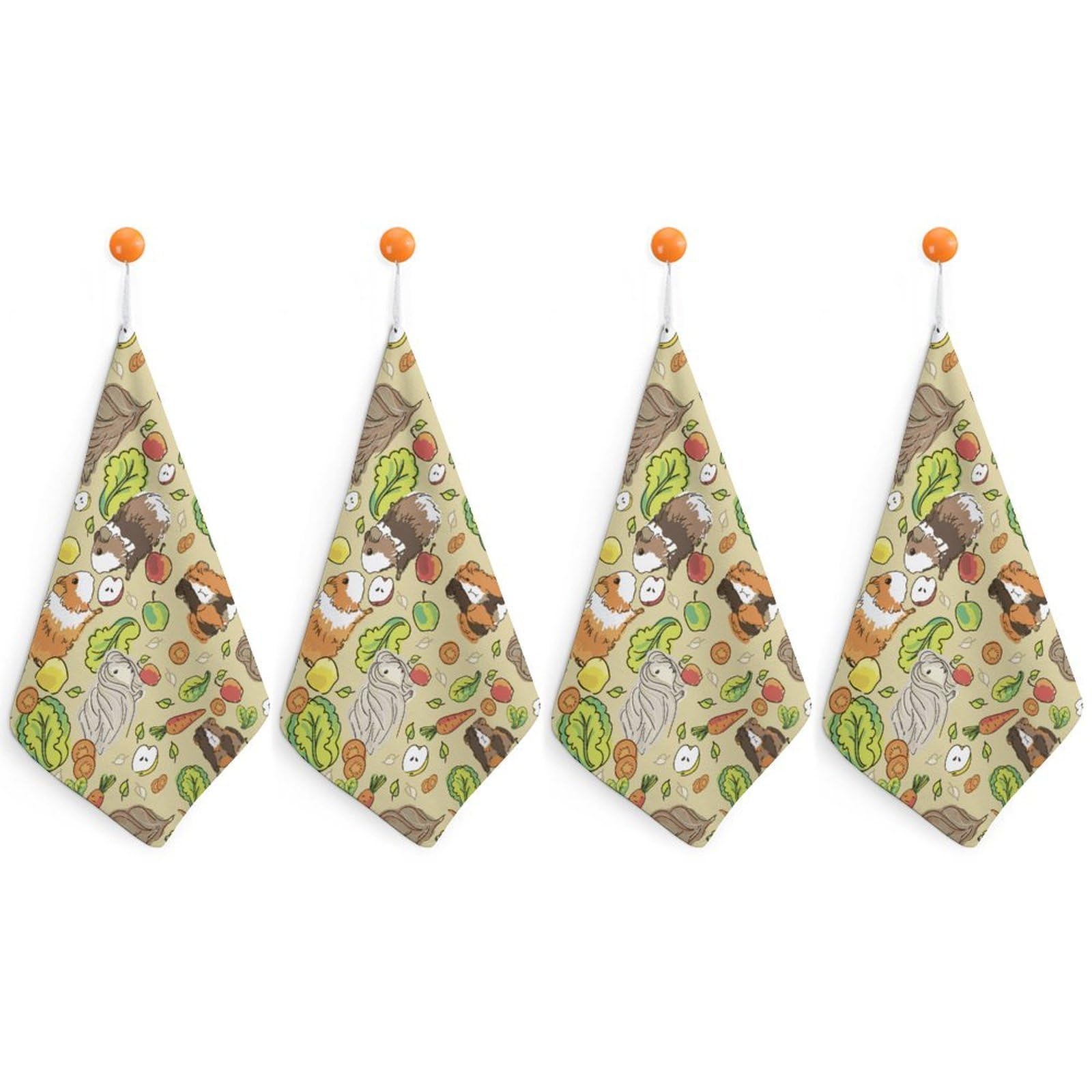 TXFBTRFSA Cute Guinea Pigs Hand Towels with Hanging Loop Kitchen Towel Handkerchiefs Cleaning Cloths