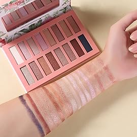 ONLYBETTER Vegan Nude Eyeshadow Palette - 16 Shades Organic, High Pigment, Long Lasting Shimmer