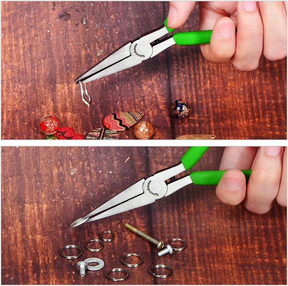 SPEEDWOX Mini Pliers Set 4 Pcs with Storage Box 4-1/2 Inches Precision Diagonal Plier Flat Nose Bent Nose Round Nose Plier for Jewelry Wire Craft Hand Tools Industrial Grade