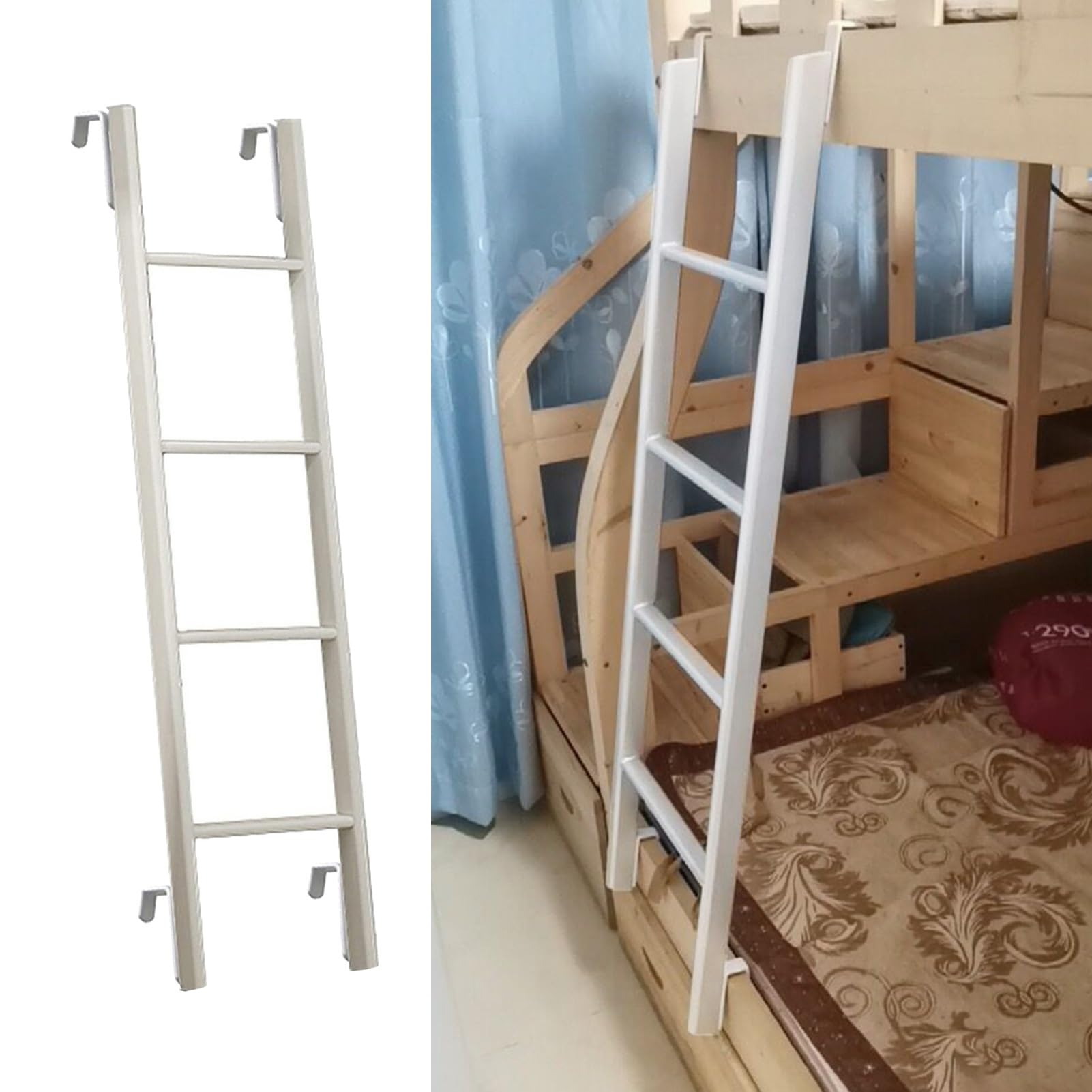 Échelle de lit superposé en métal robuste et légère avec support crochet