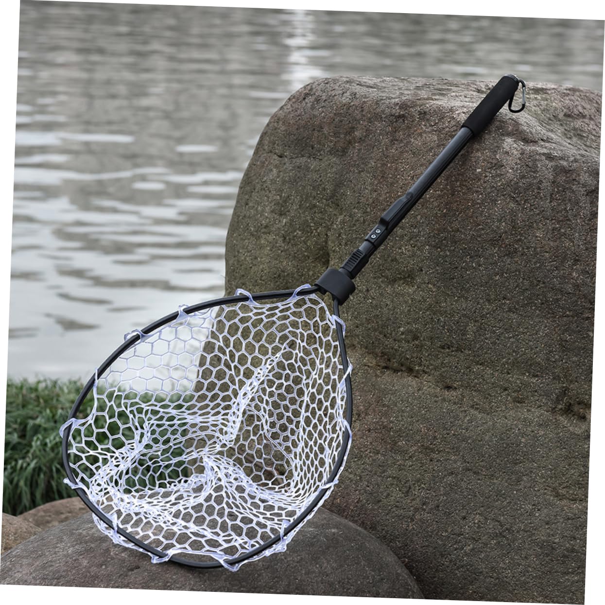 Anneome Pesca Equipo Plegable Salabre Pesca Materiales Duraderos Mango Antideslizante
