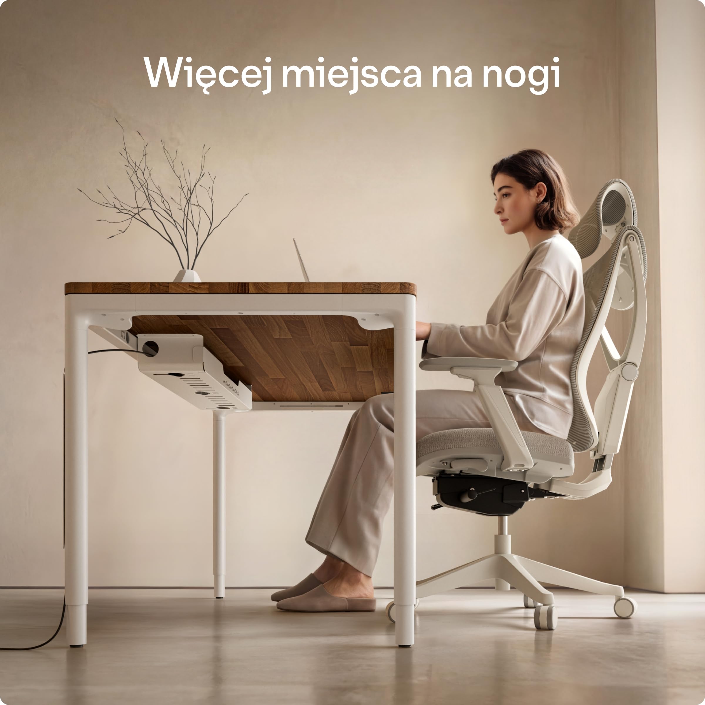 Cable Management Pro – Organizer kabli pod biurko z wbudowaną listwą zasilającą, stalowa tacka na kable z magnetyczną osłoną, wentylowana konstrukcja, łatwy montaż