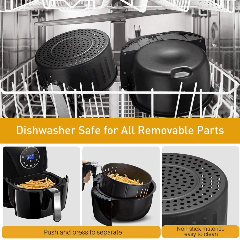 Friggitrice ad aria multifunzione, friggitrici ad aria calda Forno con preimpostazioni di cottura programmabili per friggere ad aria, arrostire, cuocere al forno e grigliare, dimensioni 33 cm * 28 cm