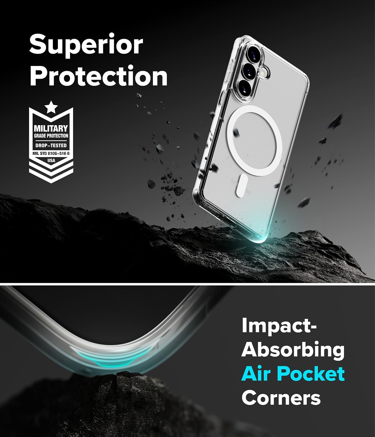 Ringke Fusion for Samsung Galaxy S26 Case [Compatible with MagSafe] Oil & Dirt Resistant Anti-Fingerprint Technology Prevents Oily Smudges - Magnetic Matte Clear