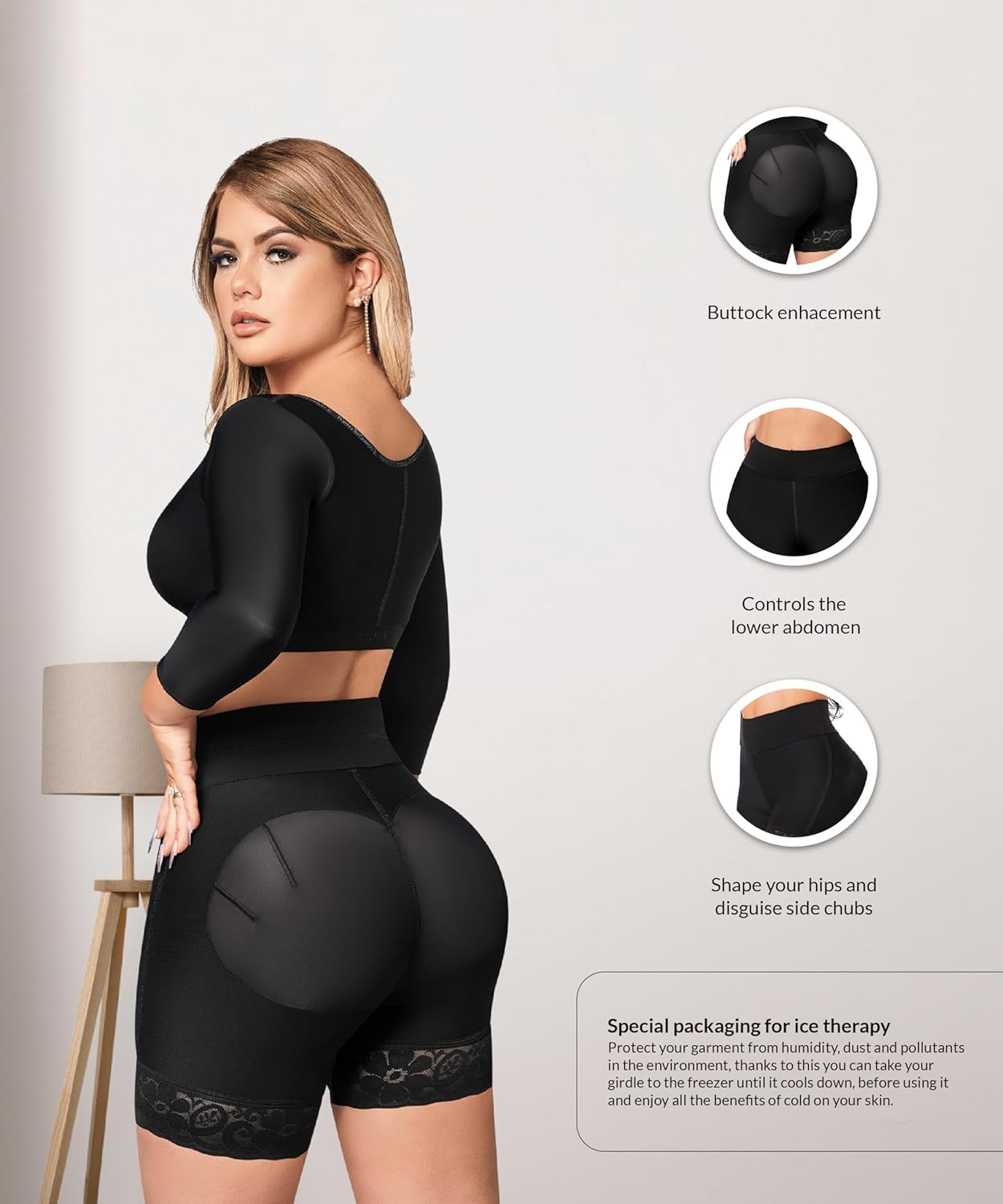 Forma Tu Cuerpo Women's Seamless Shapewear Shorts, tummy control shorts, shapewear for women under dress, Fajas Colombianas