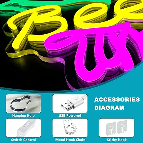 Miniatura 3 de Letreros de cerveza de neón, luces LED de cerveza para decoración de cuevas de hombre, luces de neón alimentadas por USB con interruptor, letreros