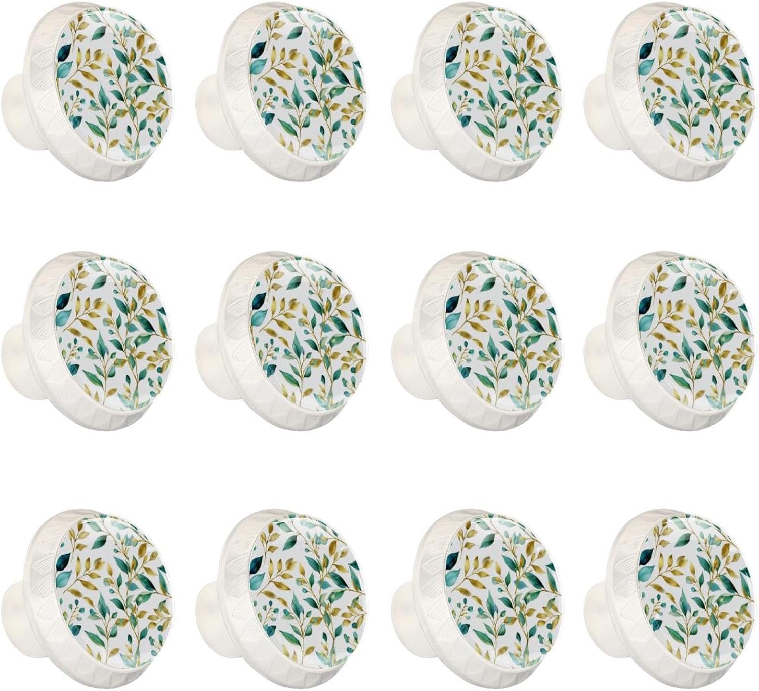 Black Gold Green Leaves and Branches Household Drawer Knobs, Decorative Cabinet Pulls for Home Room Decoration