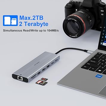 14-in-1 USB C Docking Station with 140W PD 3.1, Triple Display Docking Station (DP 1.4 + Dual HDMI 4K), 2.5Gb Ethernet Hub, 10Gbps Data Premium Laptop Docking Station for MacBook Pro, Dell XPS, HP