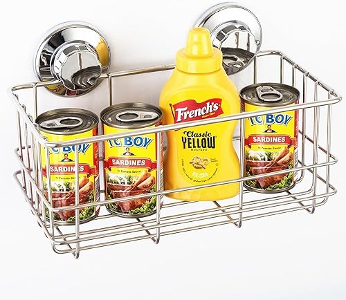 Miniatura 5 de SANNO Organizador de ducha con ventosa, organizador de baño, organizador de baño, cesta de almacenamiento de cocina para soporte de gel, champú,