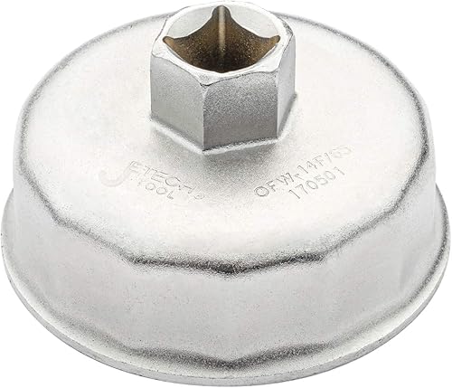 Miniatura 1 de Jetech Llave de tapa de filtro de aceite de 2.559 in x 14 flautas, herramienta de extracción de enchufe tipo cartucho con 14 flautas y 2.559 in de