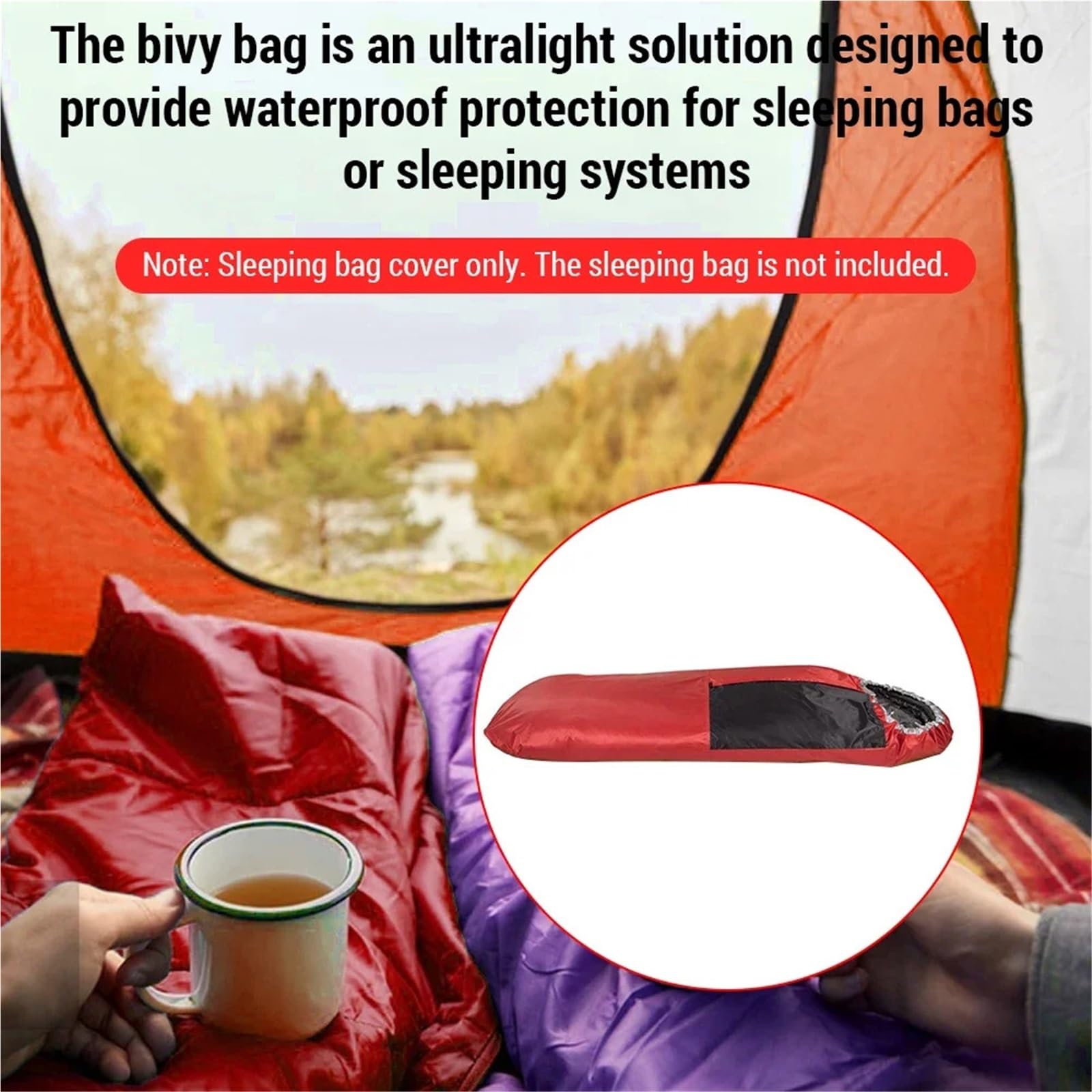 Lightweight Cold-Resistant Waterproof Sleeping Bags Case Bivy Bag Camping Essentials Cover