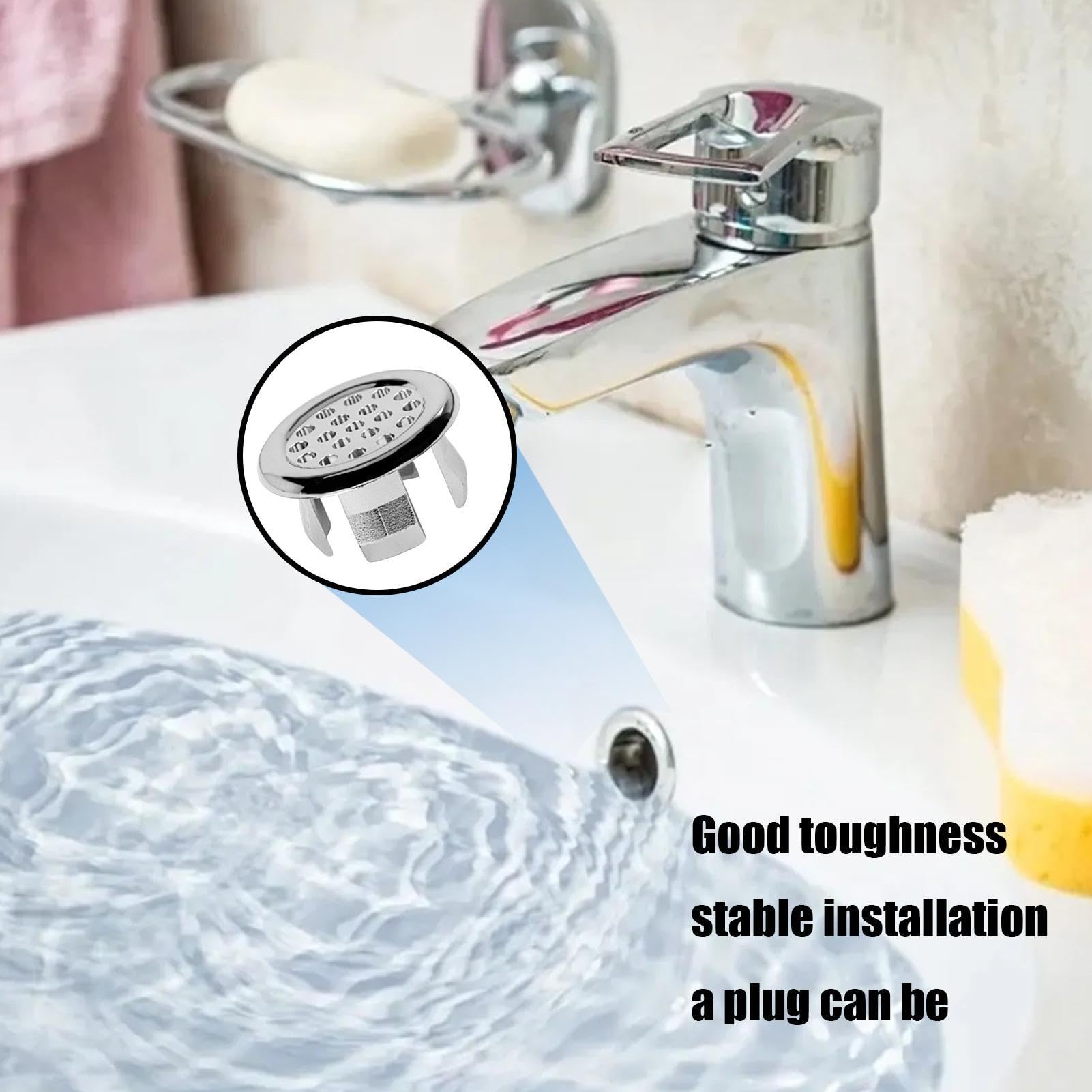 Ring De Desbordamiento del Fregadero | Ring De Ajuste De Desbordamiento De Repuesto para Orificio De Lavabo | Tapa De Orificio para Bañera Y Cocina
