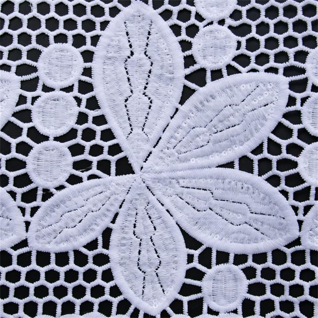 Tessuto Di Pizzo Guipure Bianco Con Materiale Di Pizzo Paillettes Sposa Per Abito Da Sposa Nigeriano