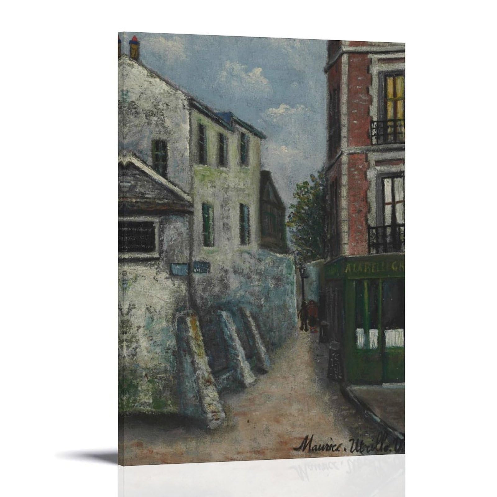 The Beautiful Gabrielle in Montmartre by Maurice Utrillo- Impresiones en lienzo modernas, pinturas decorativas para habitación de niños o niñas, murales para sala de estar y pinturas con motivos