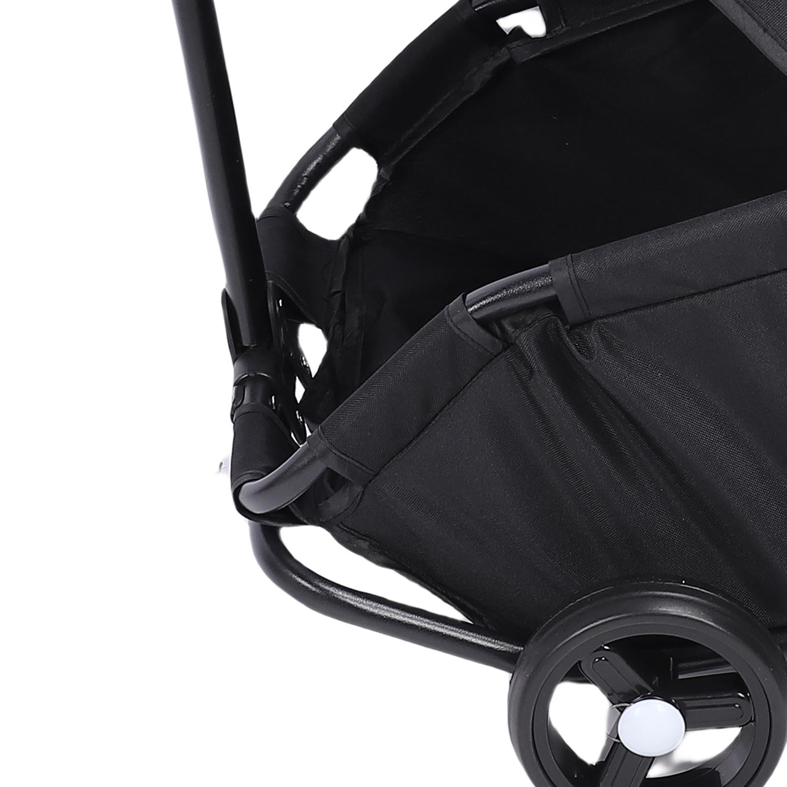 VBESTLIFE Passeggino per Animali Domestici Pieghevole Leggero, Design a 4 Ruote con Tettuccio Parasole e Carrello per Animali Multifunzionale Pieghevole con una Sola Mano per Cani di (BLACK)
