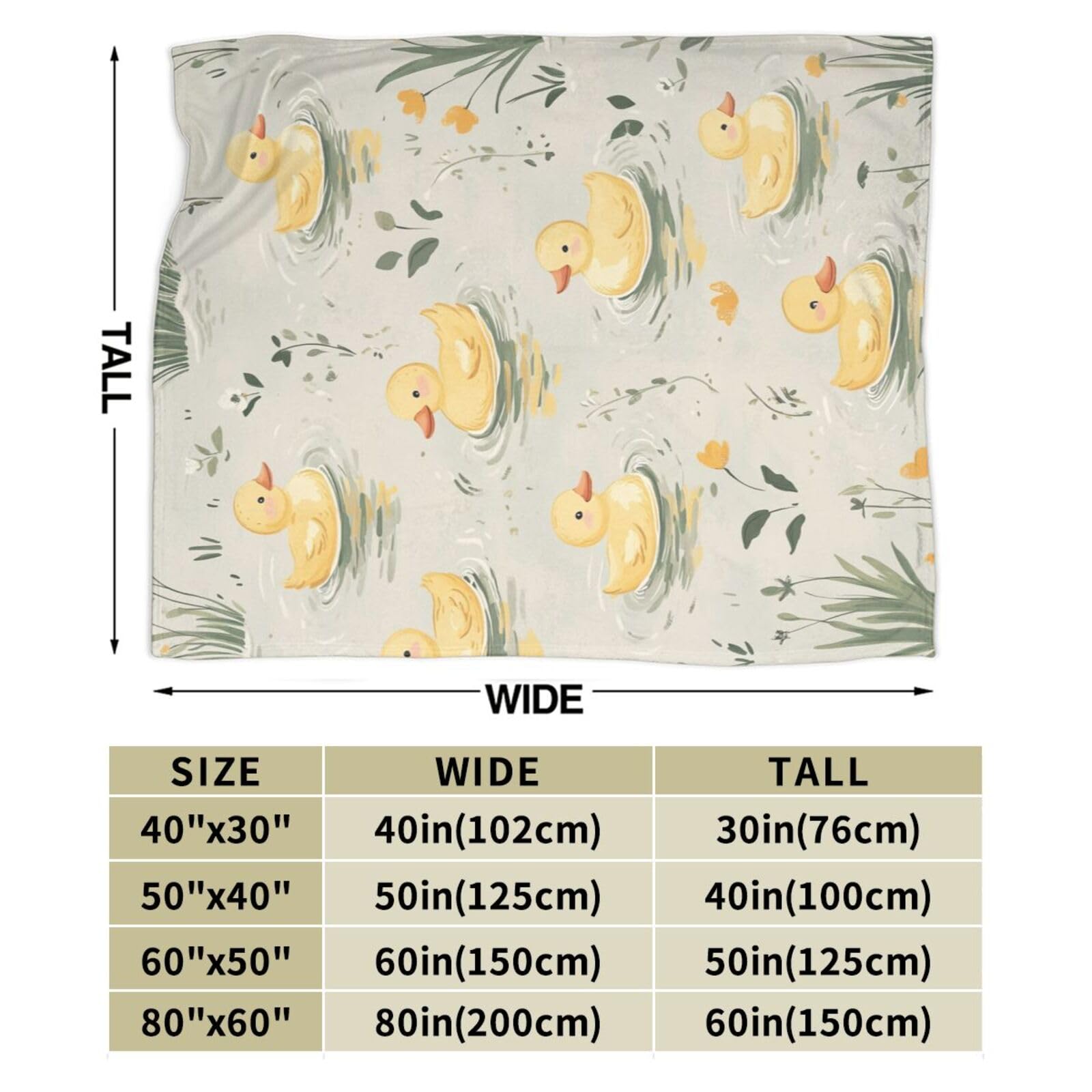 Coperta in pile giallo anatra coperta super morbida calda accogliente pelosa anatre coperta regalo per ragazze ragazzi bambini decorazione camera 101 x 127 cm