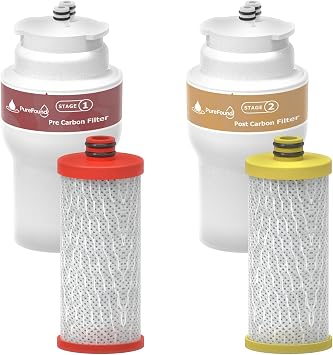 AQ-5200R AQ-C2-R Integrated Filter Replacement for Aquasana Claryum AQ-5200R and AQ-6200 2-Stage Water Filter Including Housing and Filter Cartridge, NOT Including Replacement Battery